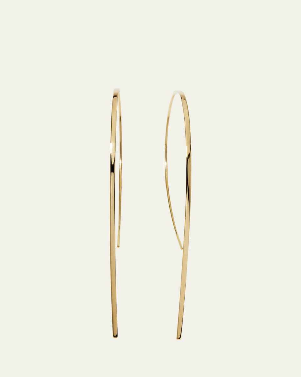 14K Gold Small Flat Hook-On Hoop Earrings